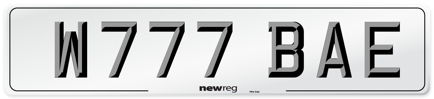W777 BAE Number Plate from New Reg